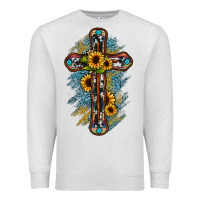 Oatmeal Heather cross Premium Sweatshirt - JahusDesignShop