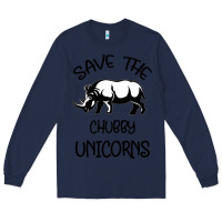 Navy save the chubby unıcorns Long Sleeve Tee - Bettercallsaul
