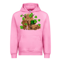 Fuchsia Pink st patricks day cow family Urban Hoodie - RanaPortraitStore