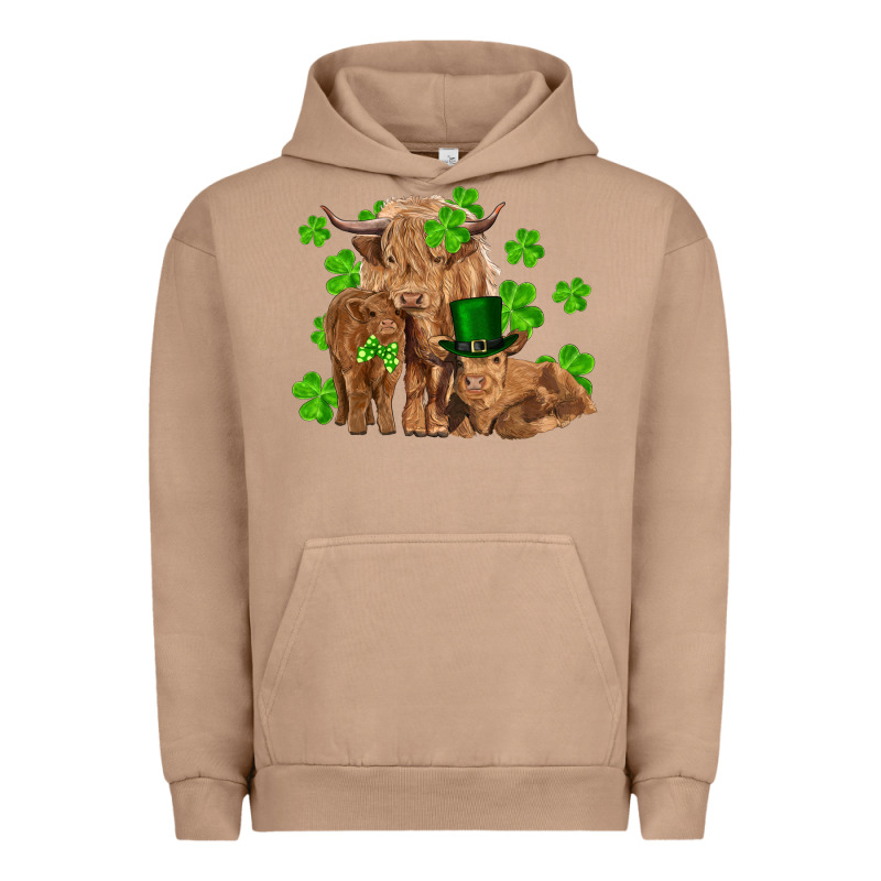 St Patricks Day Cow Family Urban Hoodie by RanaPortraitStore | Teevron