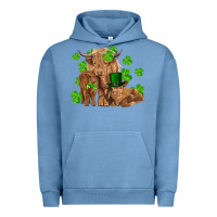 Pigment Pebble Blue st patricks day cow family Urban Hoodie - RanaPortraitStore