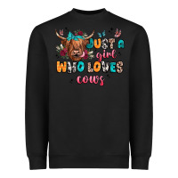 Black just a girl who loves cows Heavyweight Sweatshirt - JahusDesignShop