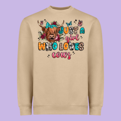 Just A Girl Who Loves Cows Heavyweight Sweatshirt Designed By Jahusdesignshop