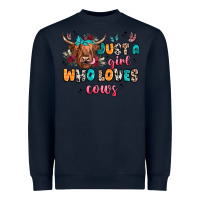 Navy just a girl who loves cows Heavyweight Sweatshirt - JahusDesignShop