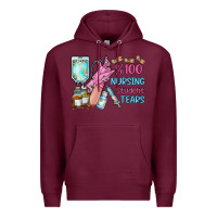 Burgundy nursing student tears Premium Hoodie - RacoonDesign