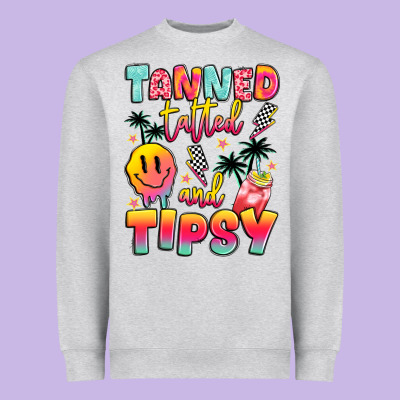 Tanned Tattled And Tipsy Heavyweight Sweatshirt Designed By Jahusdesignshop