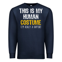 Navy human costume raptor halloween velociraptor lazy easy t shirt Premium Sweatshirt - baoMotion