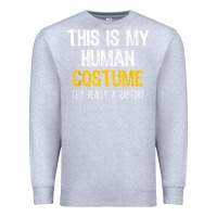 Heather Grey human costume raptor halloween velociraptor lazy easy t shirt Premium Sweatshirt - baoMotion