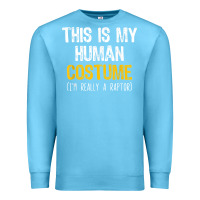 Ocean Blue human costume raptor halloween velociraptor lazy easy t shirt Premium Sweatshirt - baoMotion