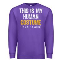 Purple human costume raptor halloween velociraptor lazy easy t shirt Premium Sweatshirt - baoMotion