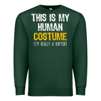 Sports Green human costume raptor halloween velociraptor lazy easy t shirt Premium Sweatshirt - baoMotion