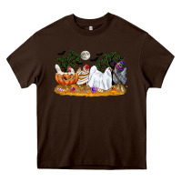Chocolate Brown halloween chicken Heavy Core Tee - CowGirlArtShop