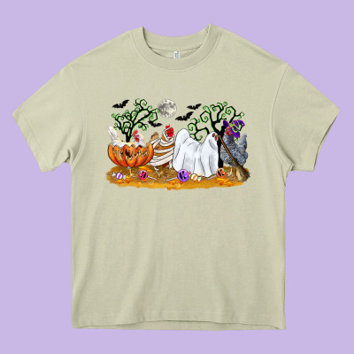 Halloween Chicken Heavy Core Tee Designed By Cowgirlartshop