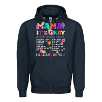Navy mama it's okay Zipper Hoodie - JahusDesignShop