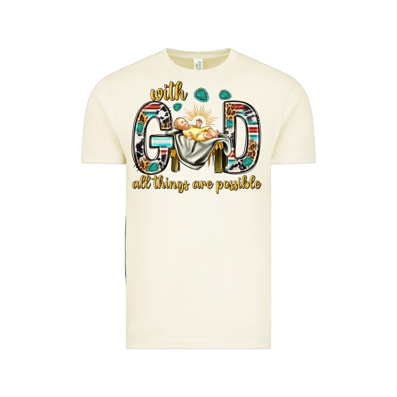With God All Things Are Possible With Baby Jesus Bbs Vintage Tee by BundleAndBundleShop | Teevron