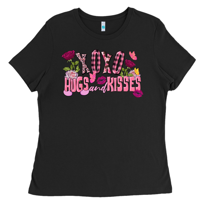 Xoxo Hugs And Kisses Valentine's Day Ladies Tee by FaDigitalArtStudio | Teevron