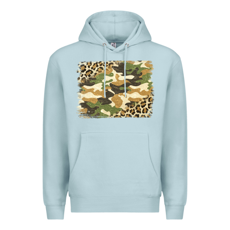 Leopard Camo Pattern Background Premium Hoodie by Jasminsmagicworld | Teevron