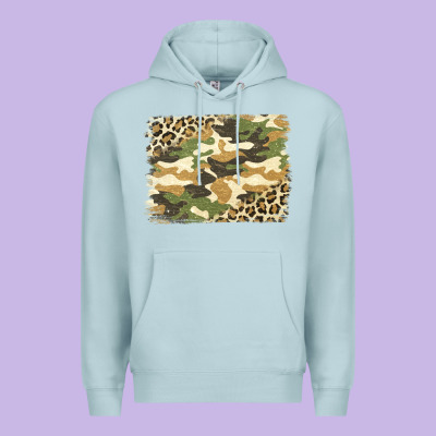 Leopard Camo Pattern Background Premium Hoodie Designed By Jasminsmagicworld