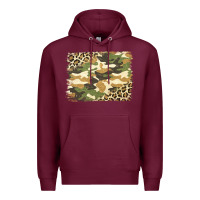 Burgundy leopard camo pattern background Premium Hoodie - Jasminsmagicworld