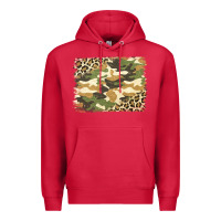 Cardinal leopard camo pattern background Premium Hoodie - Jasminsmagicworld