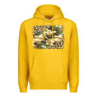 Lemon leopard camo pattern background Premium Hoodie - Jasminsmagicworld