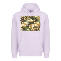 Lilac leopard camo pattern background Premium Hoodie - Jasminsmagicworld
