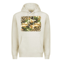 Oatmeal Heather leopard camo pattern background Premium Hoodie - Jasminsmagicworld