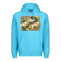 Ocean Blue leopard camo pattern background Premium Hoodie - Jasminsmagicworld