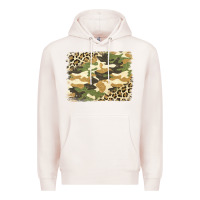 Pale Pink leopard camo pattern background Premium Hoodie - Jasminsmagicworld