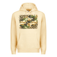Pina Colada leopard camo pattern background Premium Hoodie - Jasminsmagicworld