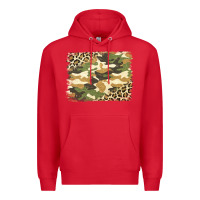 Red leopard camo pattern background Premium Hoodie - Jasminsmagicworld