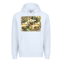 White leopard camo pattern background Premium Hoodie - Jasminsmagicworld