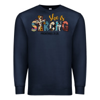 Navy she i̇s strong proverbs 31 25 Premium Sweatshirt - JahusDesignShop