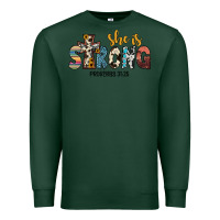Sports Green she i̇s strong proverbs 31 25 Premium Sweatshirt - JahusDesignShop