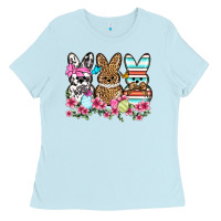 Baby Blue Western Easter peeps Ladies Tee - OliviaCreatesArt