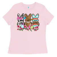 Bubblegum Pink Western Easter peeps Ladies Tee - OliviaCreatesArt