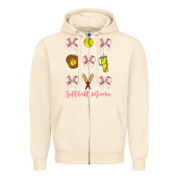 Sandshell softball coquette bow Zipper Hoodie - JahusDesignShop