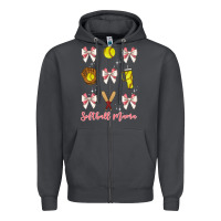 Smoke softball coquette bow Zipper Hoodie - JahusDesignShop