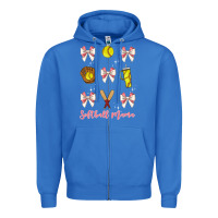 True Royal softball coquette bow Zipper Hoodie - JahusDesignShop