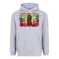Heather Grey western our lady of Guadalupe Heavyweight Hoodie - JahusDesignShop