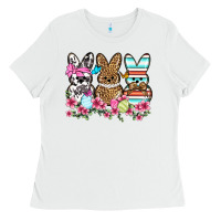 White Western Easter peeps Ladies Tee - OliviaCreatesArt