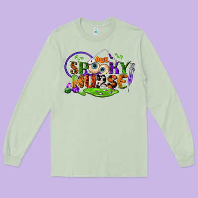 One Spooky Nurse Long Sleeve Tee Designed By Bundleandbundleshop