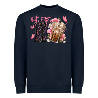Navy but first coffee floral Heavyweight Sweatshirt - JahusDesignShop
