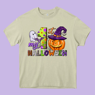 My First Halloween Heavy Core Tee Designed By Cowgirlartshop