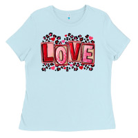 Baby Blue Valentine's Day love Ladies Tee - FaDigitalArtStudio