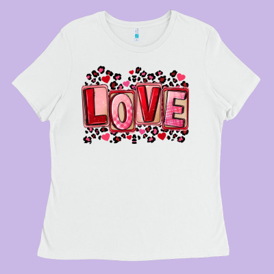 Valentine's Day Love Ladies Tee Designed By Fadigitalartstudio