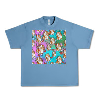 Pebble Blue Easter Bunny With Truck Seamless Pattern Urban Heavy Tee - BundleAndBundleShop