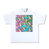 White Easter Bunny With Truck Seamless Pattern Urban Heavy Tee - BundleAndBundleShop