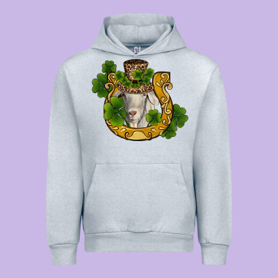 St Patricks Day Goat Horseshoe Shamrock Urban Hoodie Designed By Ranaportraitstore