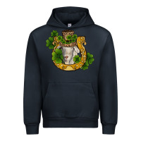 Navy st patricks day goat horseshoe shamrock Urban Hoodie - RanaPortraitStore